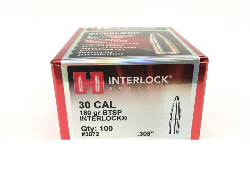 HORNADY PALLE PER CAR. 308" 180 GR. BTSP INTERLOCK